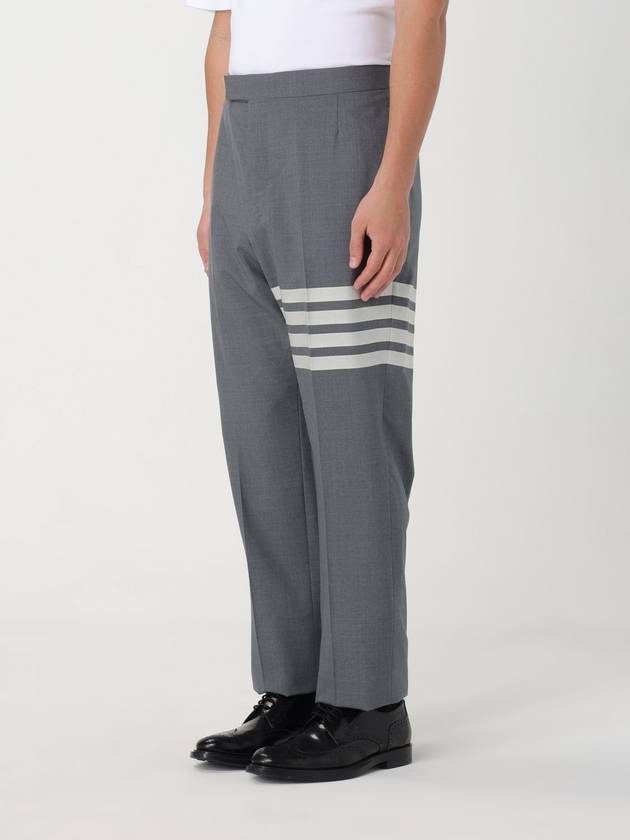 Diagonal Plain Weave Classic Wool Slacks Medium Grey - THOM BROWNE - BALAAN 5