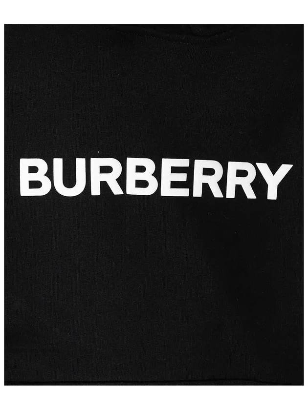 Logo Print Cotton Oversized Hoodie Black - BURBERRY - BALAAN 5