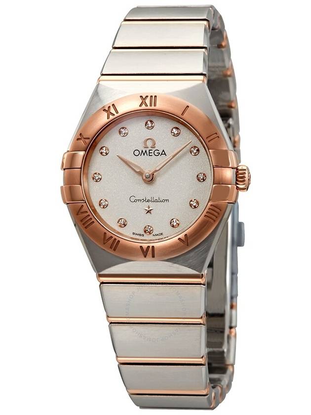 Omega Constellation Quartz Diamond White Silvery Dial Ladies Watch 131.20.25.60.52.001 - OMEGA - BALAAN 1