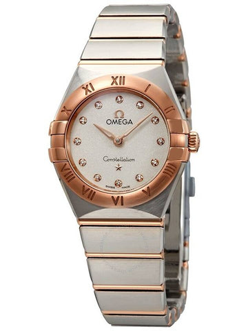 Omega Constellation Quartz Diamond White Silvery Dial Ladies Watch 131.20.25.60.52.001 - OMEGA - BALAAN 1