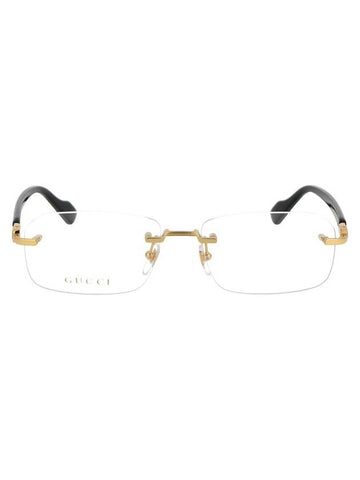 Eyewear Square Gold Glasses Black - GUCCI - BALAAN 1