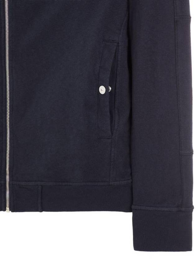 Men's Garment Dyed Malfile Zip Up Hoodie Navy - STONE ISLAND - BALAAN 5