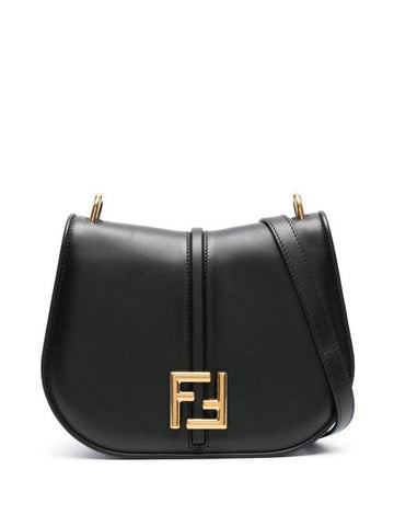 C'Mon Medium Leather Shoulder Bag Black - FENDI - BALAAN 1