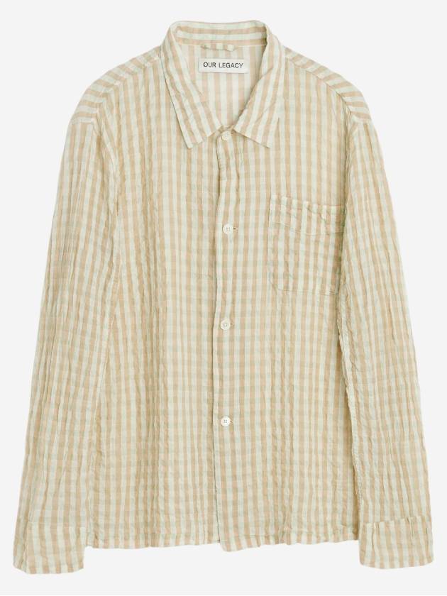 Box Basque Seersucker Check Long Sleeve Shirt Yellow Cream - OUR LEGACY - BALAAN 2