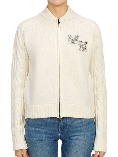 Armanda Cashmere Zip-Up Cardigan Ivory - MAX MARA - BALAAN 2