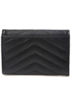 Monogram Envelope Small Half Wallet Black Gold - SAINT LAURENT - BALAAN 4