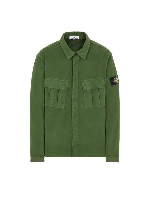 Wappen Patch Two Pocket Shirt Jacket Khaki - STONE ISLAND - BALAAN 1