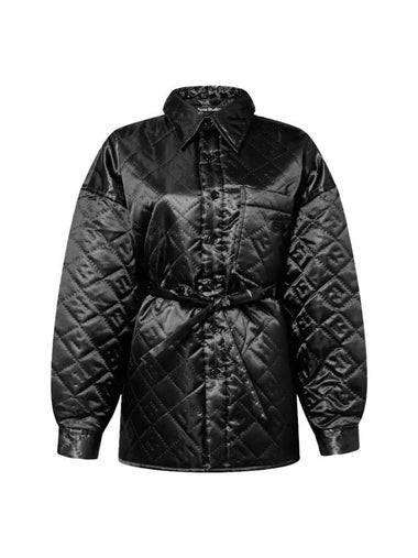 Face Chest Logo Pocket Patch Quilted Jacket Black - ACNE STUDIOS - BALAAN 1