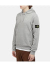 Cotton Fleece Garment Dyed Hoodie Grey - STONE ISLAND - BALAAN 3