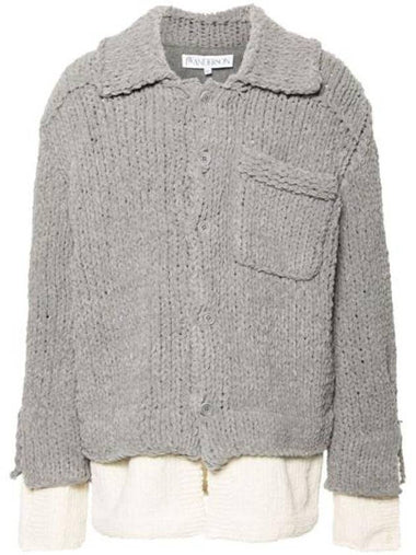 Layered Knitted Cardigan Grey - JW ANDERSON - BALAAN 1