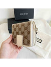 GG Zipper Medium Canvas Half Wallet White Beige - GUCCI - BALAAN 4