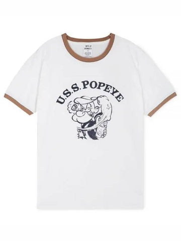 Men s Popeye washed white navy short sleeve t shirt LIGHT 1156360 - WILD DONKEY - BALAAN 1