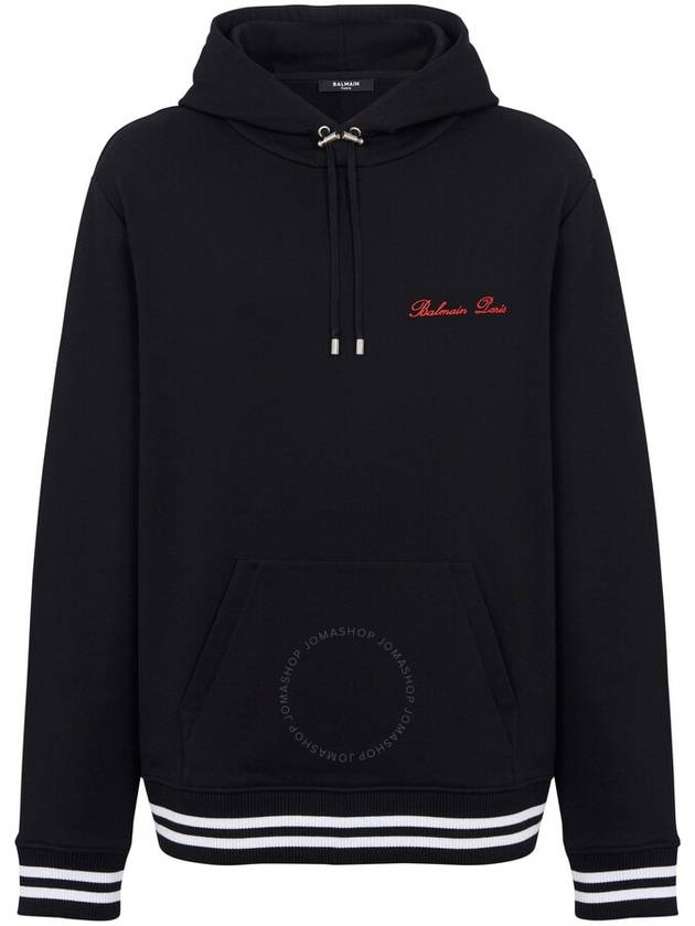 Balmain Signature-Embroidered Cotton Hoodie, Size X-Small - BALMAIN - BALAAN 1