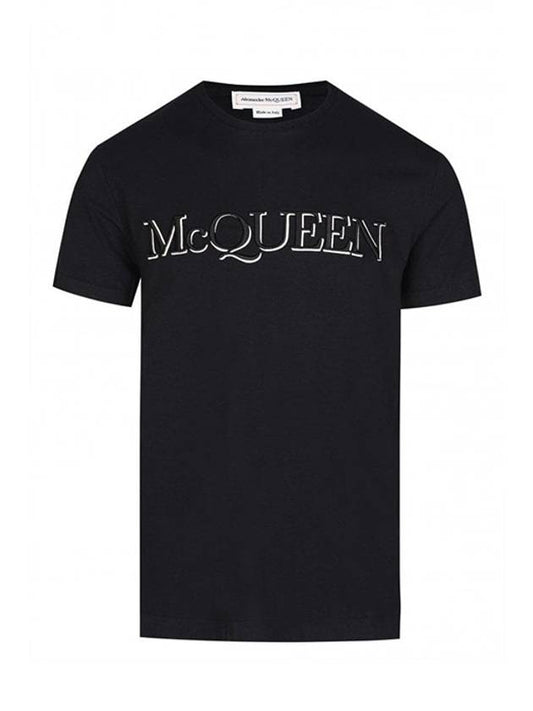 Logo Cotton Short Sleeve T-Shirt Black - ALEXANDER MCQUEEN - BALAAN.