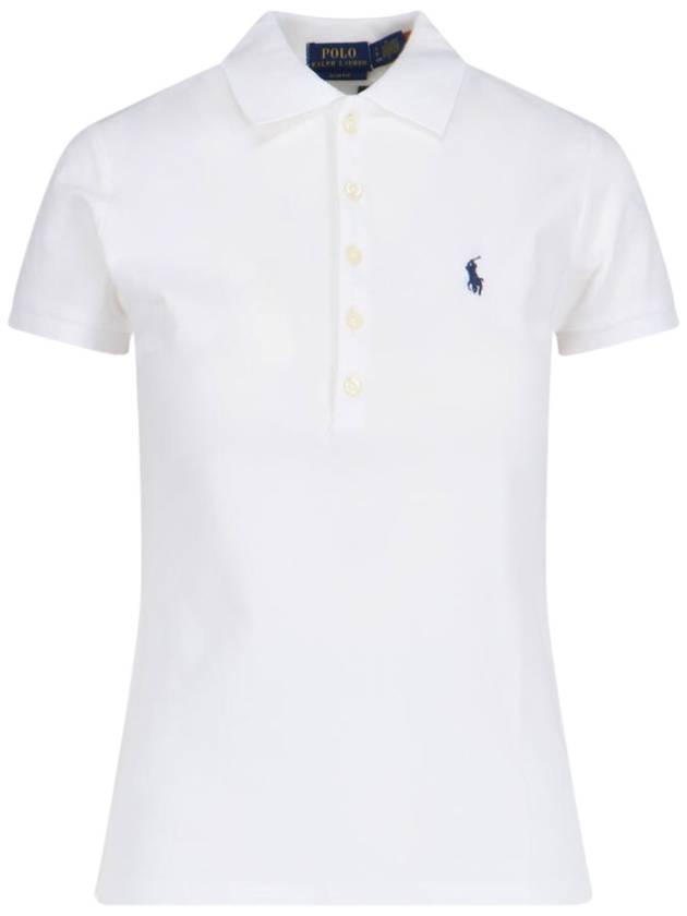 Women's Julie Embroidered Logo Short Sleeve Polo Shirt White - POLO RALPH LAUREN - BALAAN 2