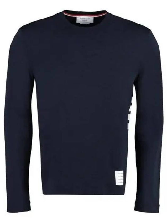 Wool Jersey 4-Bar Long Sleeve T-Shirt Navy - THOM BROWNE - BALAAN 2