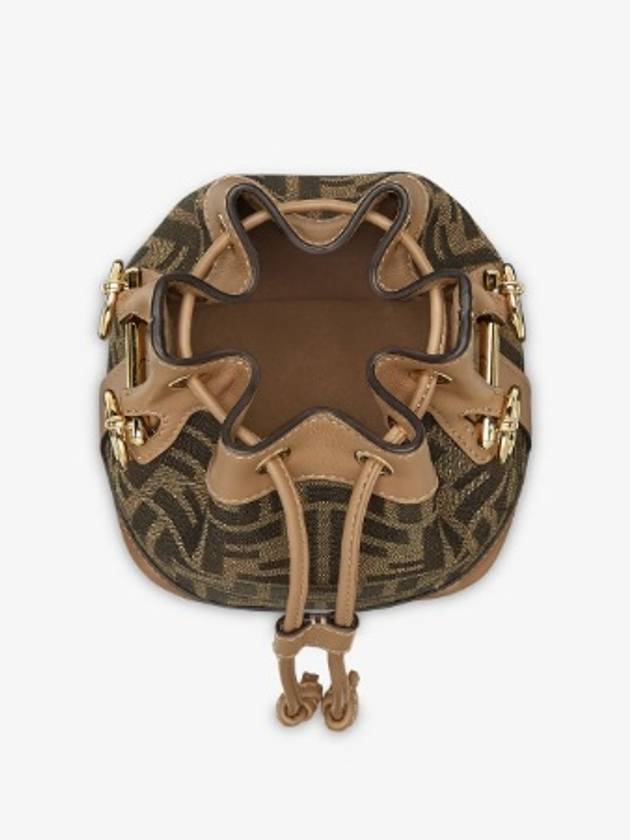 Mon Tresor FF Mini Fabric Bucket Bag Brown - FENDI - BALAAN 5