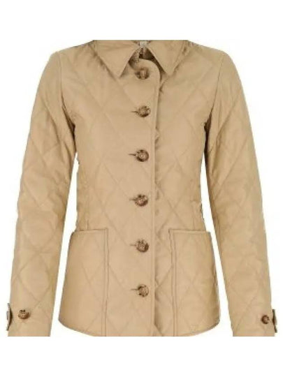 Diamond Quilted Thermoregulated Jacket New Chino Beige - BURBERRY - BALAAN 2