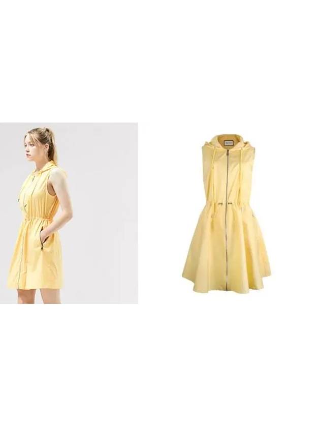 Golf Hooded Sleeveless Dress Yellow - HENRY STUART - BALAAN 3