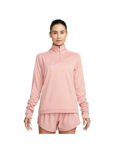 Nike Dri-FIT Swoosh Long Sleeve T-Shirt Pink - NIKE - BALAAN 2