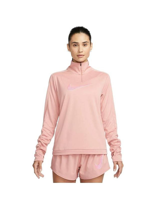 Nike Dri-FIT Swoosh Long Sleeve T-Shirt Pink - NIKE - BALAAN 1