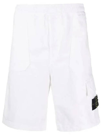 Wappen Patch Flap Pocket Cargo Shorts White - STONE ISLAND - BALAAN 2