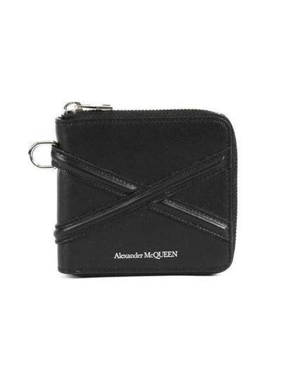 Zip Around Bill Foldo Leather Half Wallet Black - ALEXANDER MCQUEEN - BALAAN 2