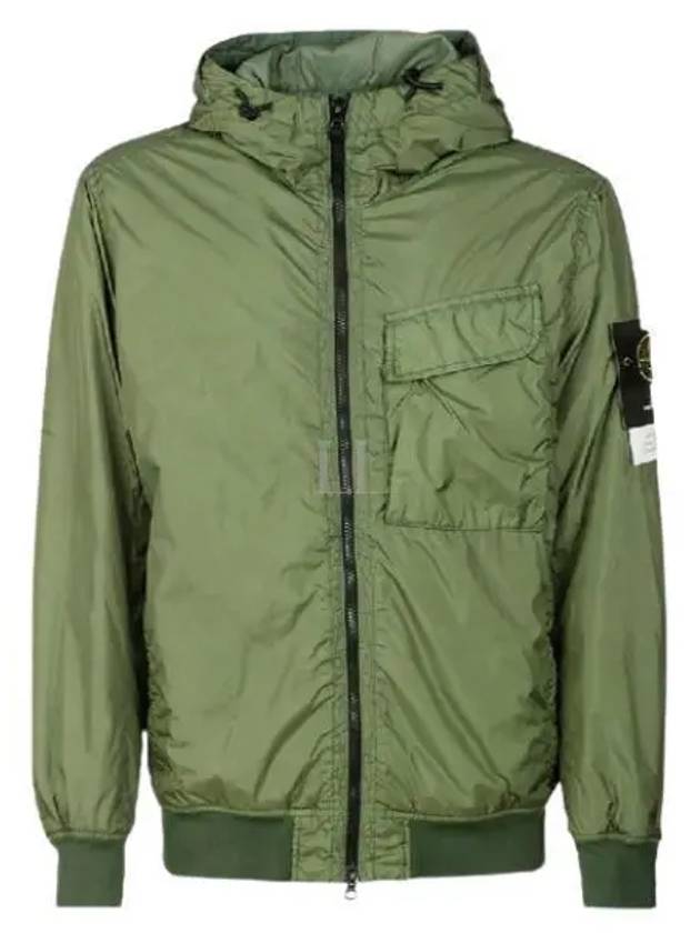 Wappen Patch Nylon Crinklips Hooded Jacket Green - STONE ISLAND - BALAAN 2