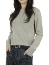 Heart Logo Cashmere Knit Top Beige - AMI - BALAAN 4