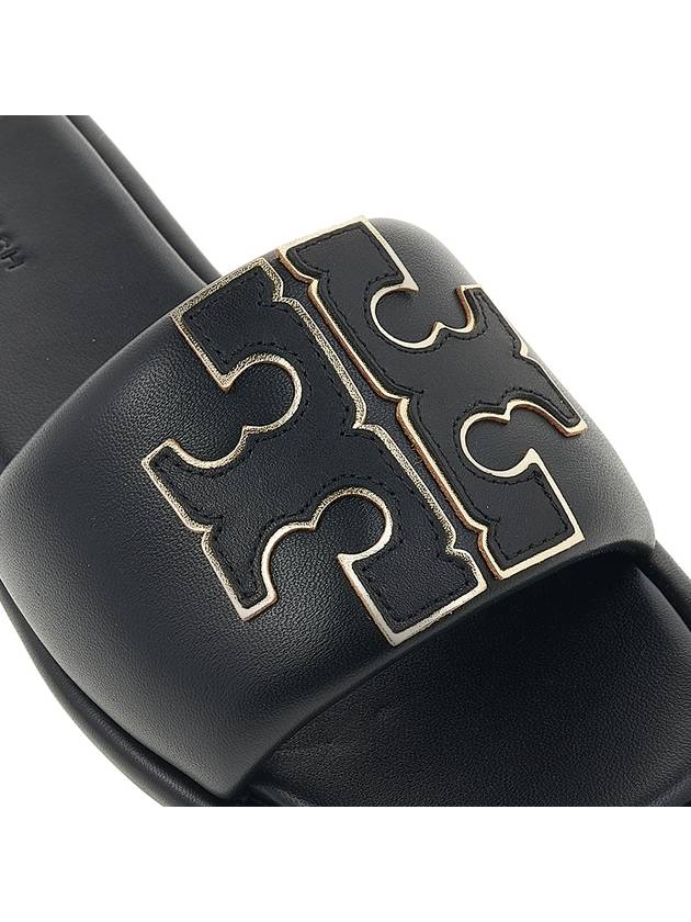 Double T Slide Slippers Black - TORY BURCH - BALAAN 9