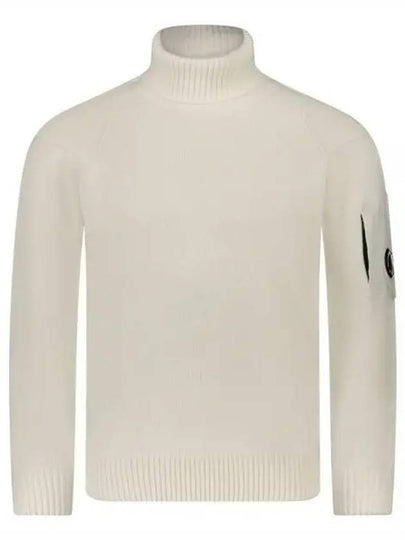 Lambswool GRS Turtle Neck Knit Top White - CP COMPANY - BALAAN 2