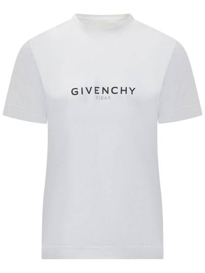 Men's Reverse Logo Round Slim Short Sleeve T-Shirt White - GIVENCHY - BALAAN 2