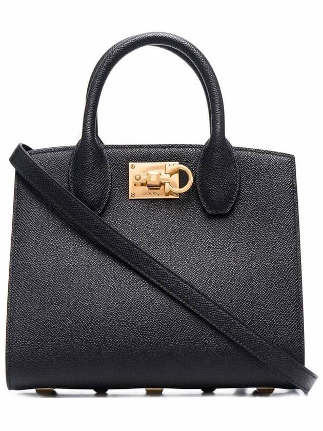 Gancini Studio Box Tote Bag Black Bonbon - SALVATORE FERRAGAMO - BALAAN 2