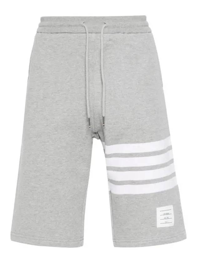 Cotton Loopback Knit Engineered 4-Bar Sweatshorts Light Grey - THOM BROWNE - BALAAN 2