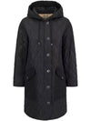 Diamond Quilted Hooded Single Coat Black - BURBERRY - BALAAN 2