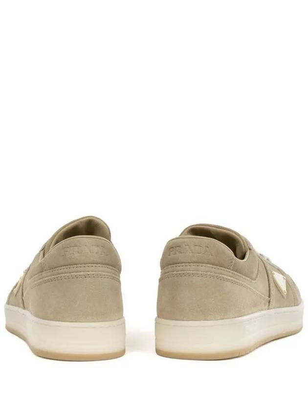 Downtown Delave Suede Low-Top Sneakers Ecru - PRADA - BALAAN 4