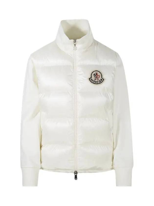 Logo Patch Knit Padded Zip-up Jacket White - MONCLER - BALAAN 2