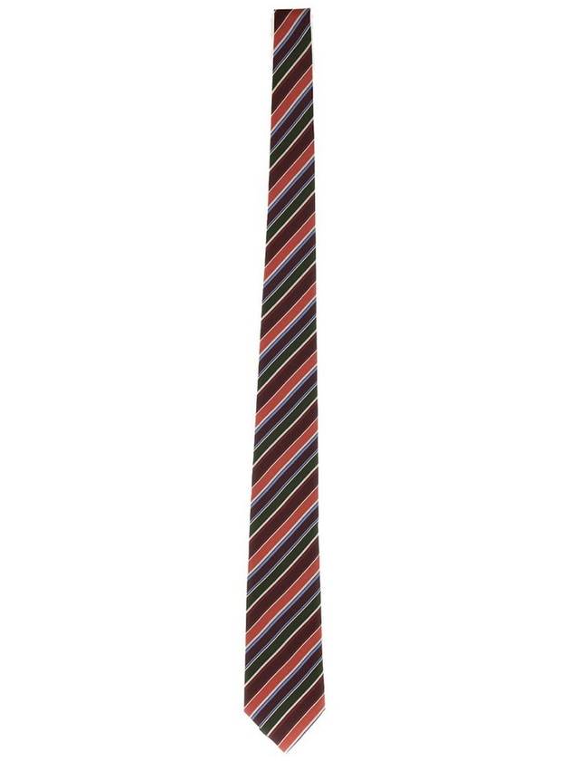 Club Stripe Silk Tie Burgundy - PAUL SMITH - BALAAN 2