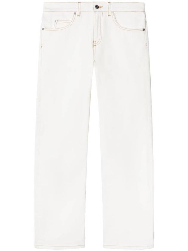 contrast stitch straight jeans OWYA059S24DEN0010100 - OFF WHITE - BALAAN 2