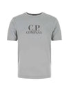 Men's Logo Print Short Sleeve T-Shirt Light Grey - CP COMPANY - BALAAN 1