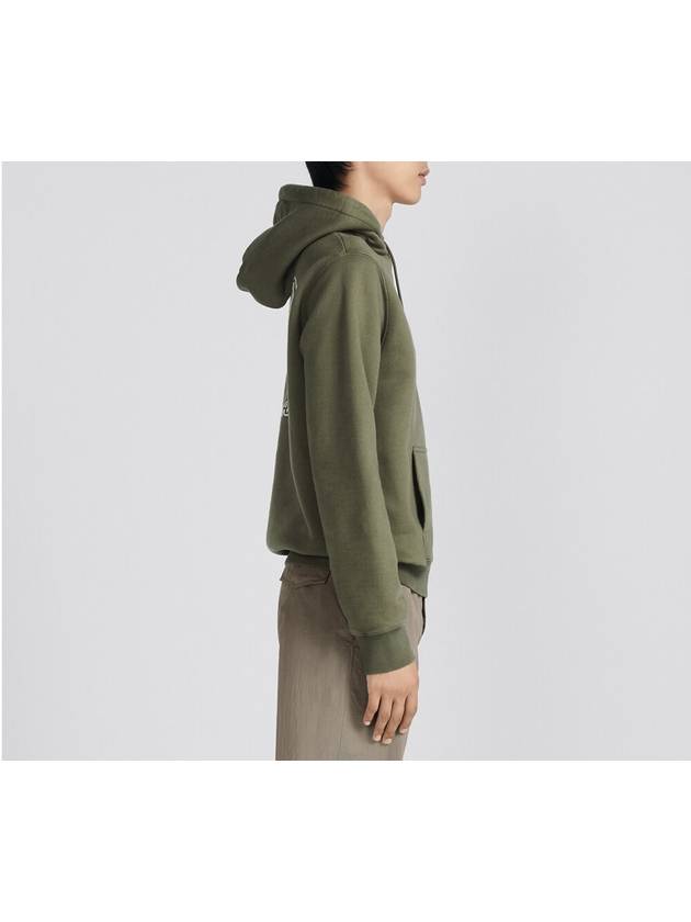 Atelier Logo Cotton Fleece Hoodie Khaki - DIOR - BALAAN 4