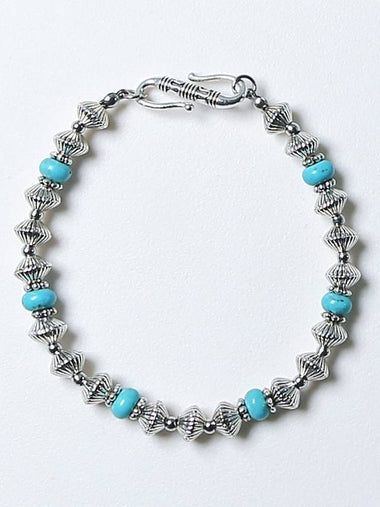 Navajo Turquoise Beads Bracelet Silver - KND - BALAAN 1