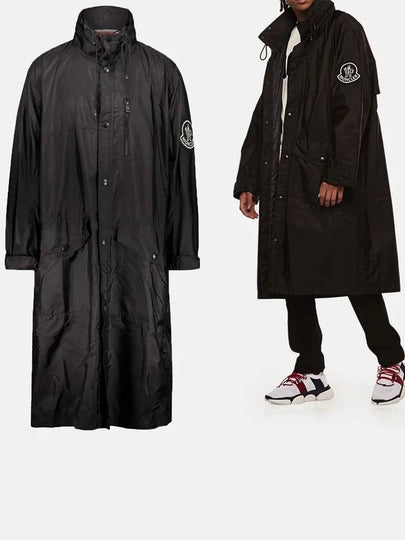 Shoulder Logo Patch Hooded Parka Black - MONCLER - BALAAN 2