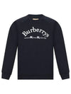 Embroidered Logo Casual Sweatshirt Navy Blue - BURBERRY - BALAAN 1