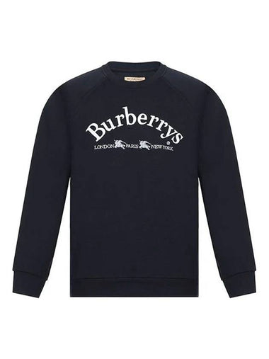 Embroidered Logo Casual Sweatshirt Navy - BURBERRY - BALAAN 1