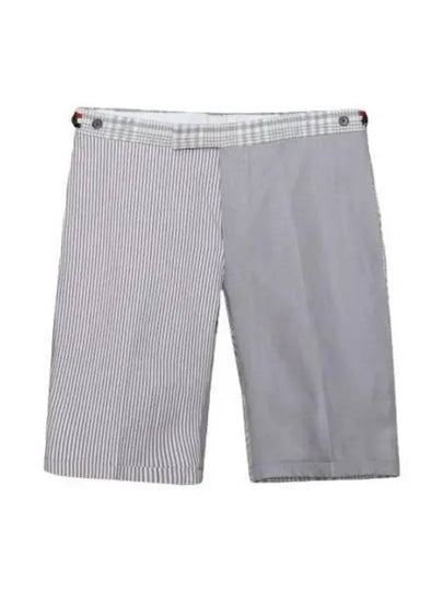 Fun Mix Linen Side Tab Shorts Grey - THOM BROWNE - BALAAN 2