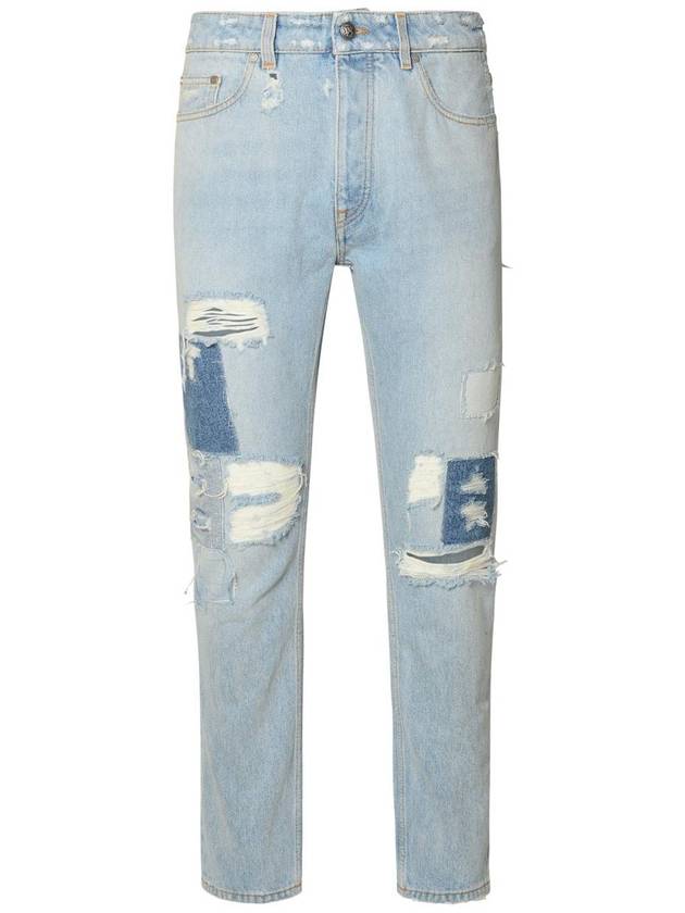 Denim Straight Pants PMYA039S24DE N001 4003 BLUE - PALM ANGELS - BALAAN 2