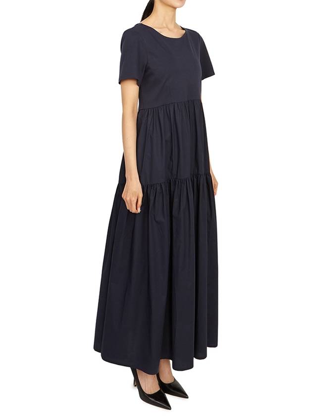 Palmira Short Sleeve Long Dress Navy - MAX MARA - BALAAN 5