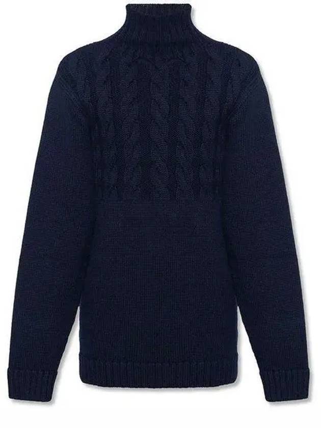 Back Stitch Wool Turtleneck Navy - MAISON MARGIELA - BALAAN 2