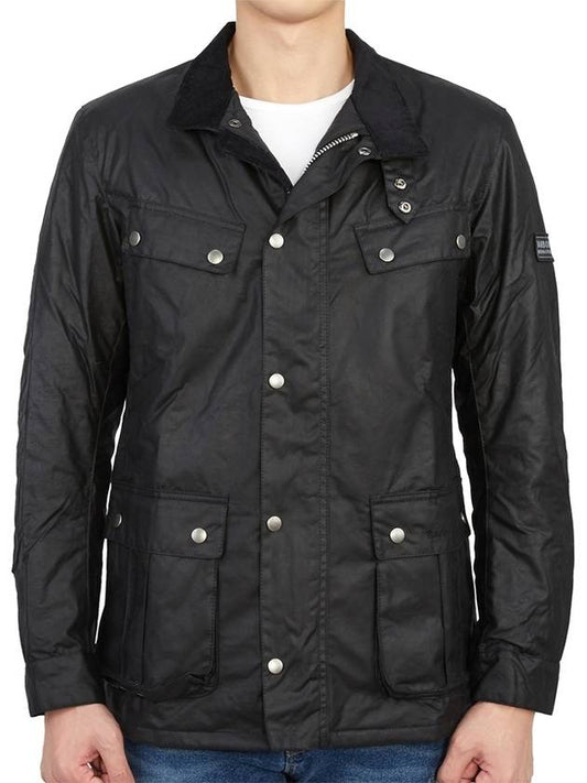 Duke Wax Button Jacket Black - BARBOUR - BALAAN 2